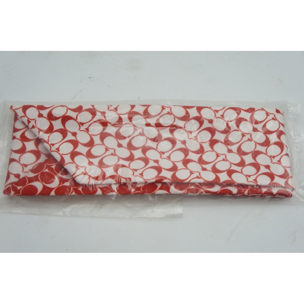 Coach Skinny Scarf Red White Signature C Logo Print New without tags